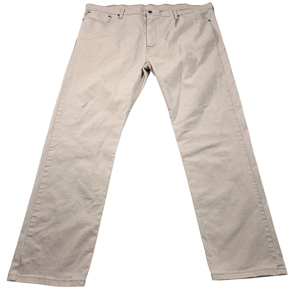 Levis 502 Jeans Mens 42x30 (tag 42x32) Tan Khaki Regular Taper Stretch